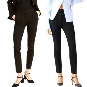 J Crew Skinny High Rise Cropped Black Trousers In Italian Ponte - Sz 10